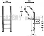 Žebřík nerez Mixta - rozměry