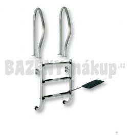 Nerezový žebřík dvojdílný, 3 stupně s kotvením a přírubou