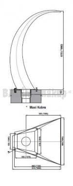 Kobra 400 mm, nerez, připojení 75 mm, povrch zrcadlový lesk, výška 670 mm