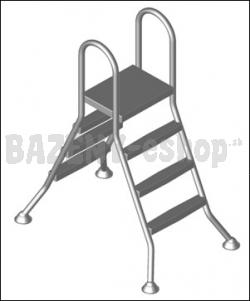 Vysoký bazénový rebrík  3/3   stupňový