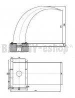 Delfín 320 mm, nerez, pripojenie 75 mm, povrch zrkadlový lesk