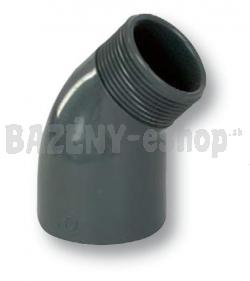 FIP PVC tvarovka - koleno 45° 50 x 1 1/2“ ext.