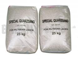 Filtračný piesok s veľkosťou frakcií 0,5 - 1 mm, balené po 25 kg